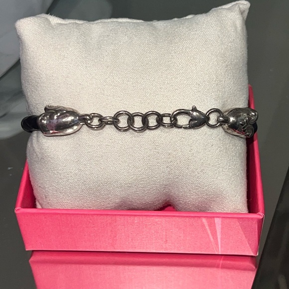 Brighton Black Leather and  Silver Heart Cupid Bracelet - Picture 3 of 13